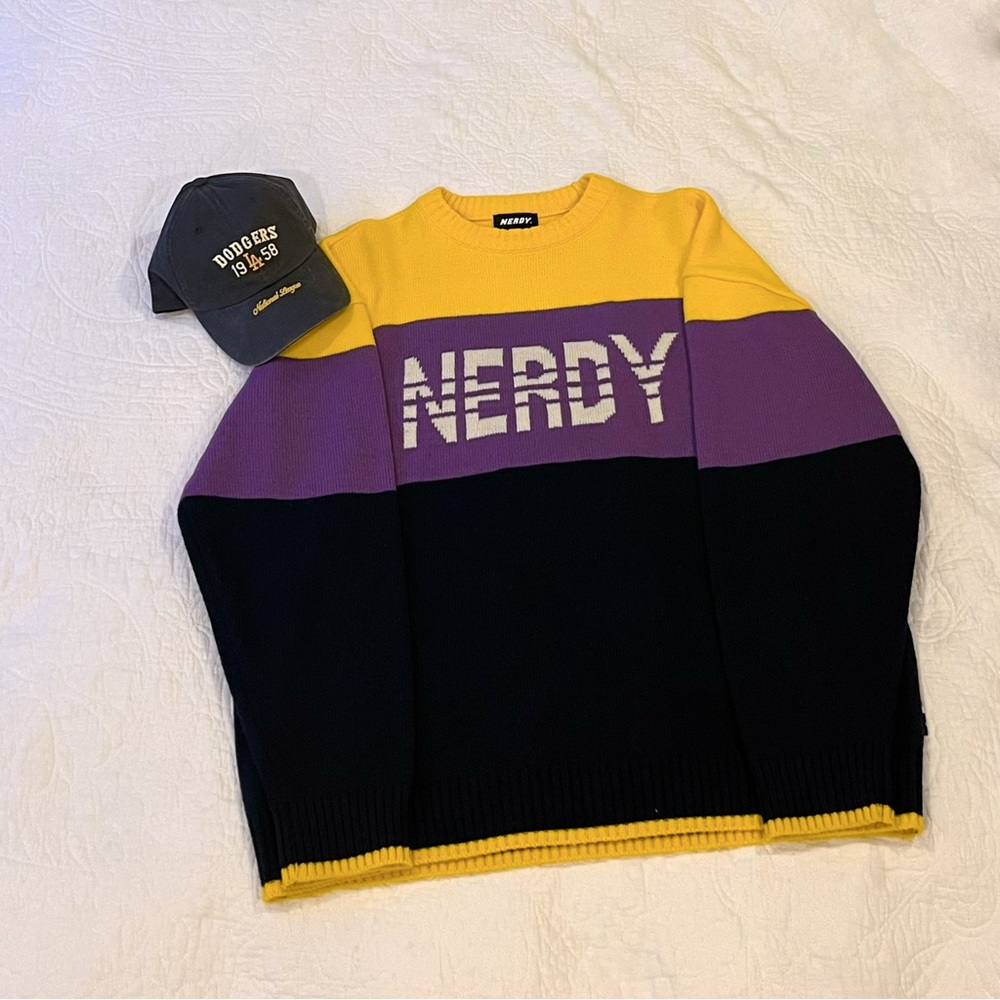 Nerdy Sweater - Korean Street Fashion Brand - Yellow, Purple, Black😈